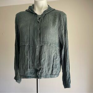 NWT Revolve Chaser Acid Wash Flap Panel Hoodie Jacket